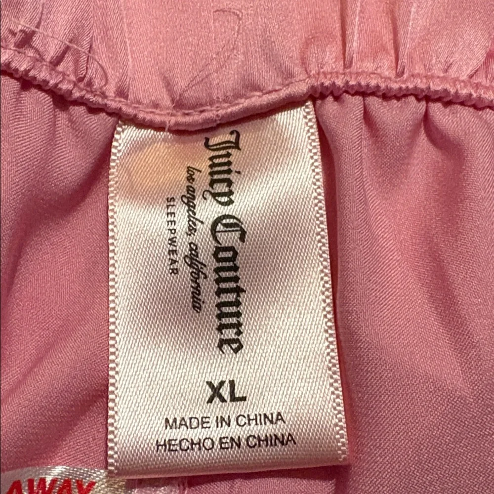 Juicy Culture XL Pink Satin Pajama Shorts Bottoms